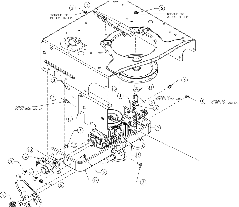 Drive Diagram and Parts List for CC600 (12ACW62R710)(2016) Cub Cadet Lawn Mower